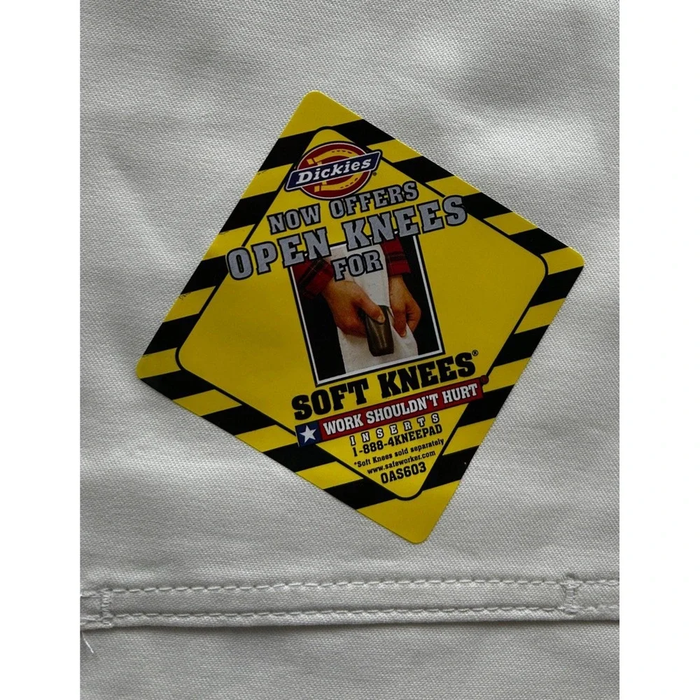 Dickies Pants Mens Double Knee Utility‎ Carpenter 38 x 32 White Loop-Free NWT